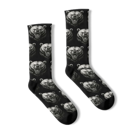 Fierce Roaring Bear Head Socks – Bold Wilderness