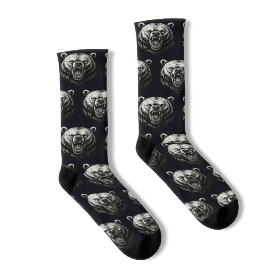 Fierce Roaring Bear Head Socks – Bold Wilderness