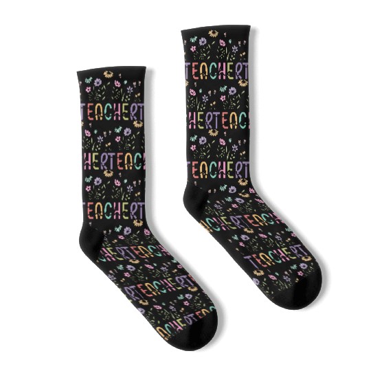 Floral Teacher Appreciation Teacher Socks