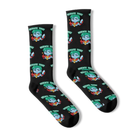 Chibi Style Captain Planet Reduce This!Design Socks