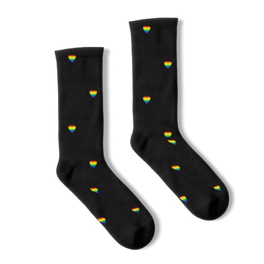 Rainbow Heart I Love My Gay Ex-Husband LGBTQ+ Ally Socks