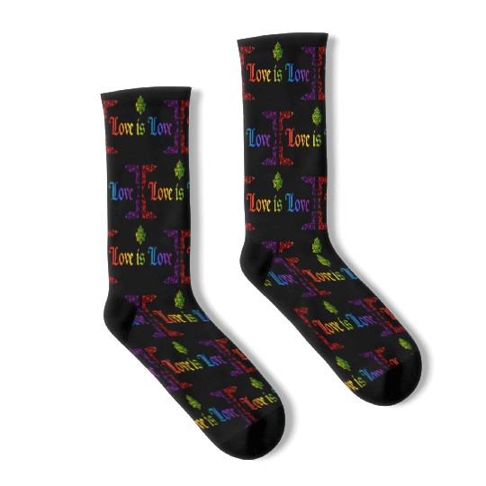 Love is love - elegant rainbow decorative design Socks