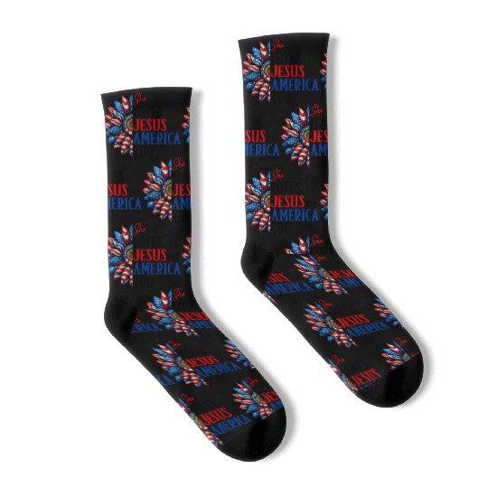 She Loves Jesus and America Too 4th of July Socks