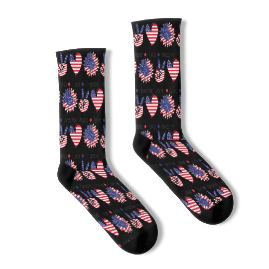 Peace Love America Socks