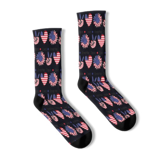 Peace Love America Socks