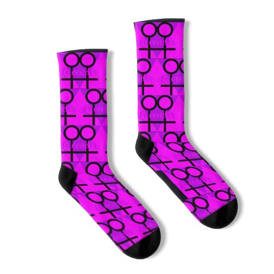 Women Symbol with Lavender Triangle Socks