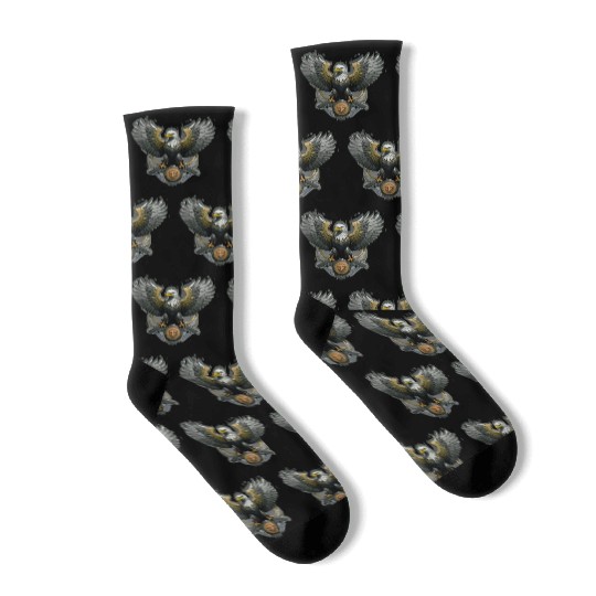modern bird of prey logo Socks