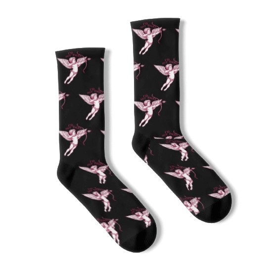 Pink Cupid Valentine's Day Design Socks