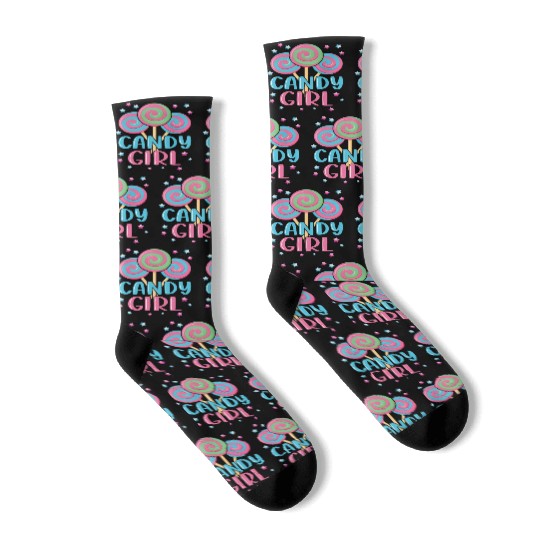Cute Lollipop Candy Girl Design 01 Socks