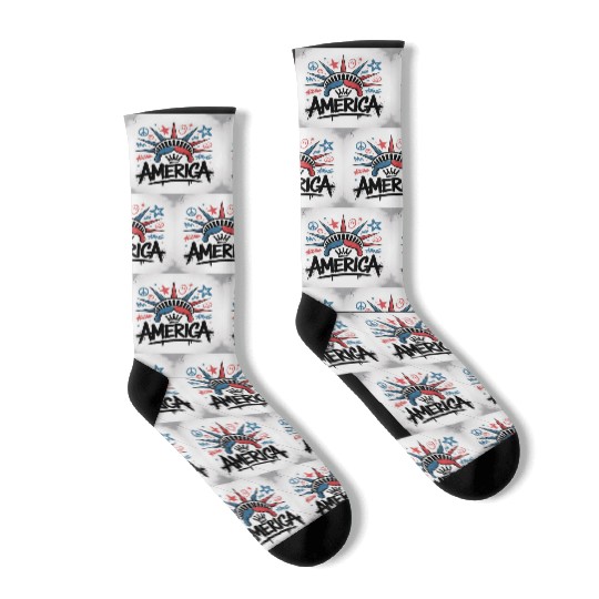 Statue of Liberty USA Graffiti Zero Limit Brand Socks