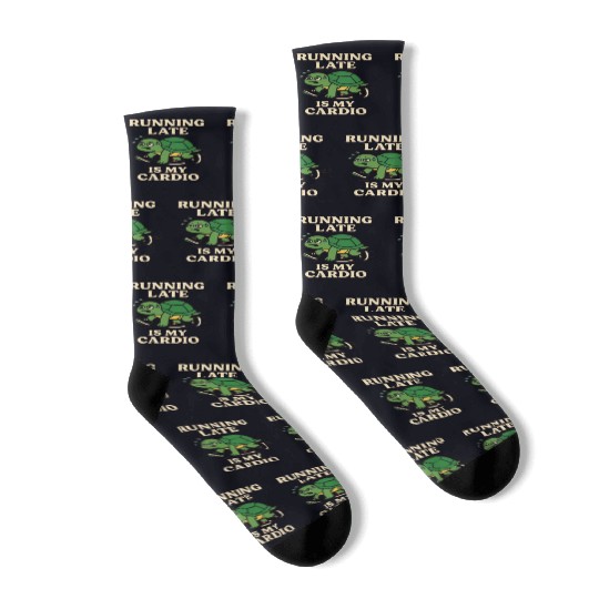 Running Late Turtle Relatable Fitness Socks