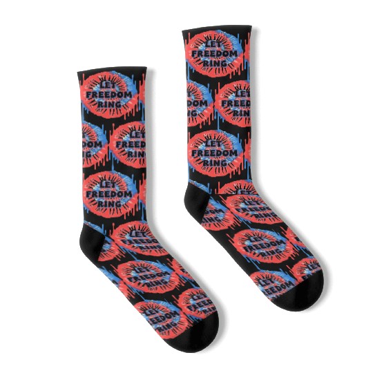 Let Freedom Ring: Bold 4th of July Tie-Dye Design Socks
