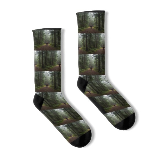 Enchanted Forest Nature Scene Socks