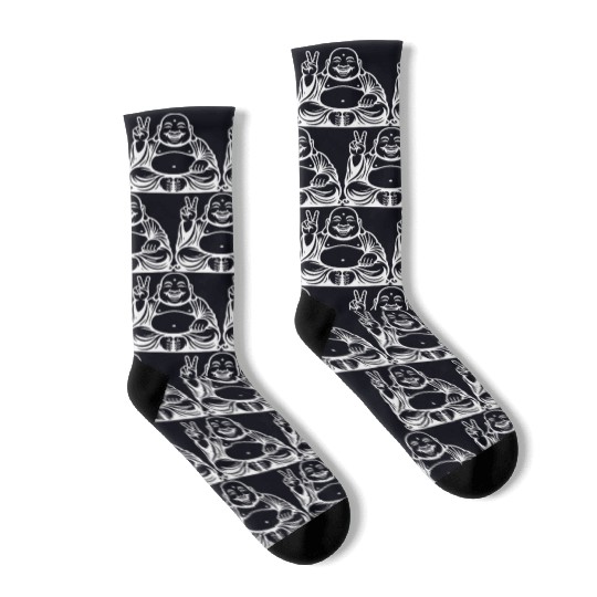 Joyful Buddha Peace Symbol Design Socks