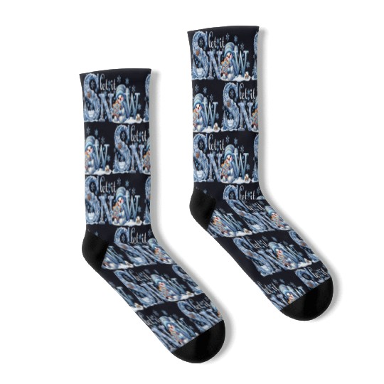 Let it Snow Socks, Winter Lover Snowman Socks