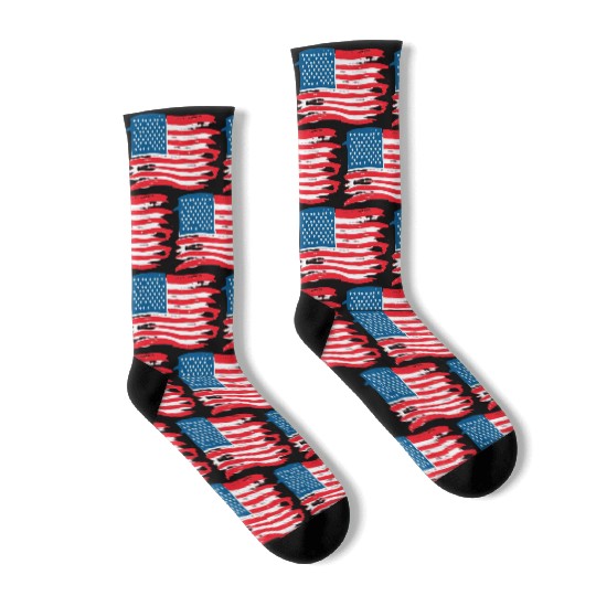Abstract American Flag Art Print Socks