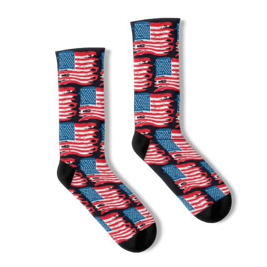 Abstract American Flag Art Print Socks