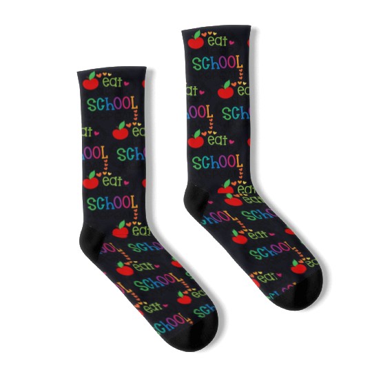 Eat Sleep School Repeat - Funny Student Life Socks