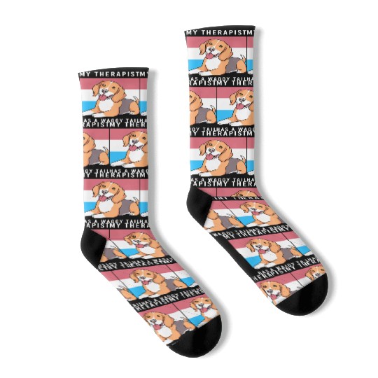 Therapy Dog Lover Psychology Therapist Socks