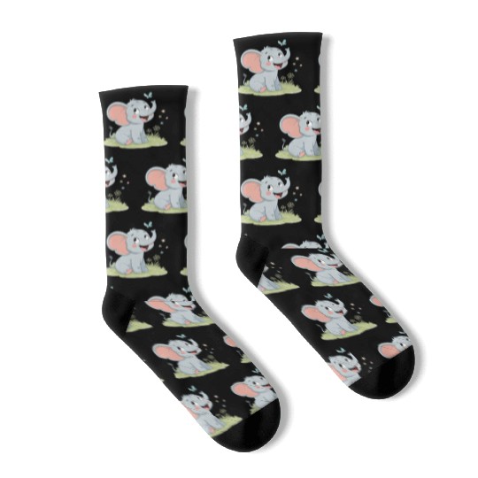 Cute Elephant with Butterfly Wings Socks