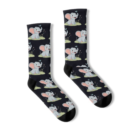 Cute Elephant with Butterfly Wings Socks