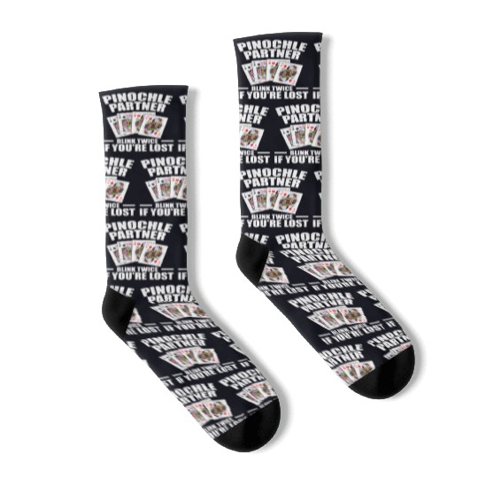 Pinochle Partner Blink Twice If You're Lost Socks