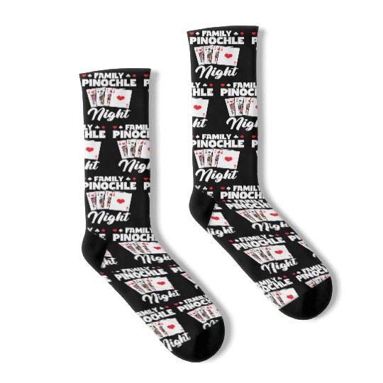 Family Pinochle Night Melding Card Game Socks
