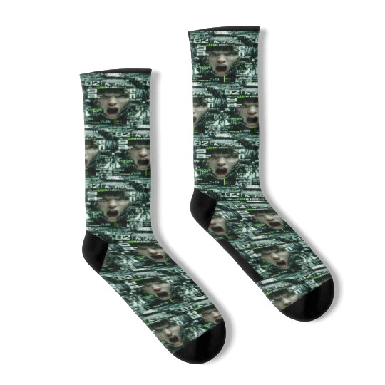 Cyberpunk Digital Scream Socks