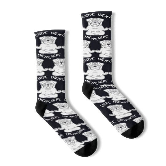 Peaceful Pug Meditation Socks