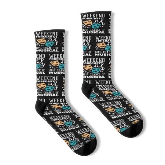 Weekend Forecast 100% Chance of Musical Lover Socks