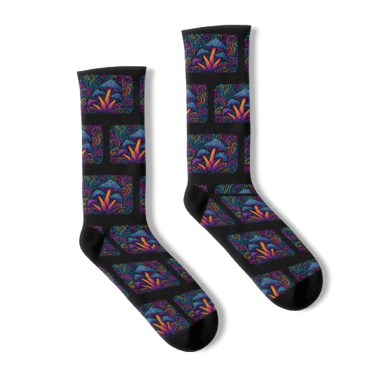 Psychedelic Mushroom Dream Socks