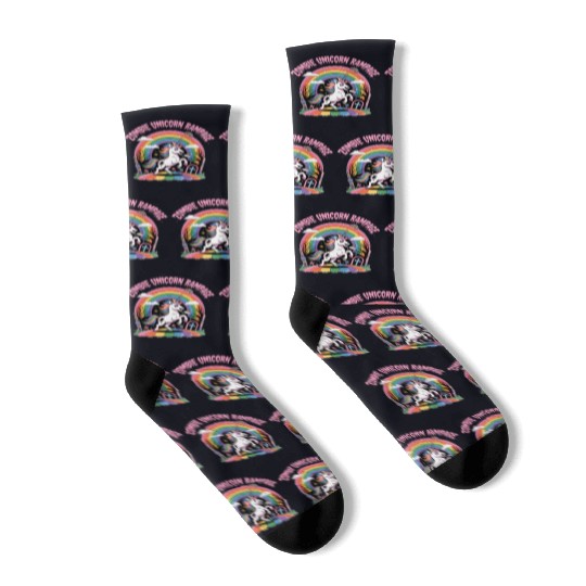 Magical Unicorn Rainbow Dream Scene Socks