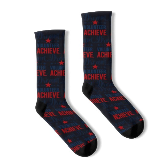 Dream Volunteer Achieve 2026 Inspiration Design  Socks