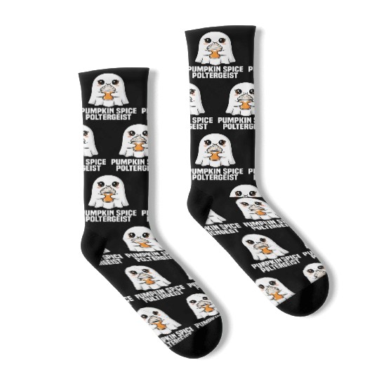 PUMPKIN SPICE POLTERGEIST - GHOST HALLOWEEN Socks