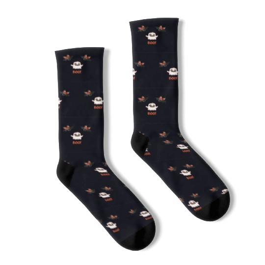 BOO! Cute Ghost Kids Halloween Socks