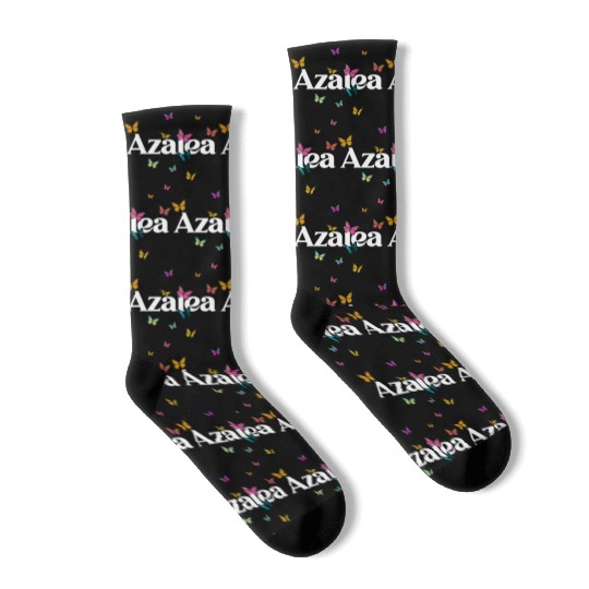 AZALEA - beautiful girl name with cute butterflies Socks