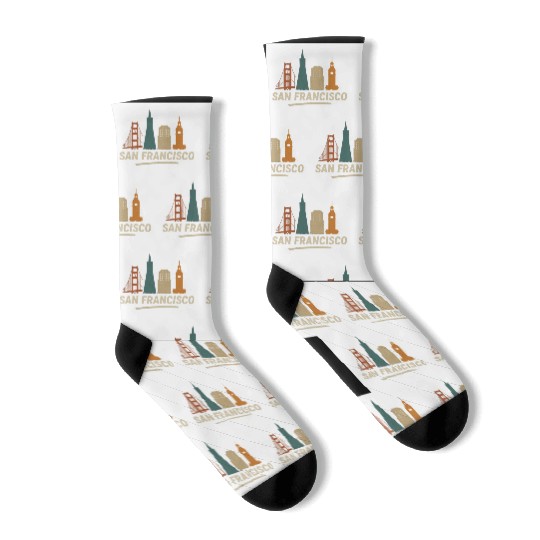 San Francisco Skyline Street Glow Socks
