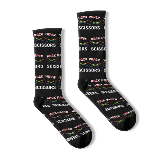 Funny Rock Paper Scissors LGBTQ Pride Socks
