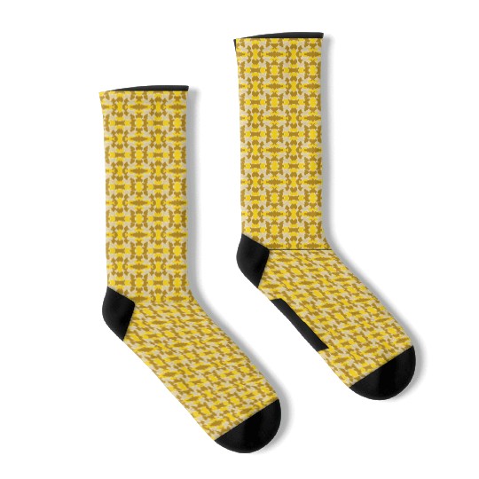 Abstract Gold and Brown Pattern Socks