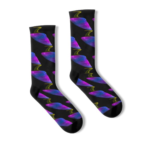 Galaxy Themed Chili Pepper Design Socks
