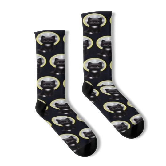 Mystic Midnight Cat  Socks