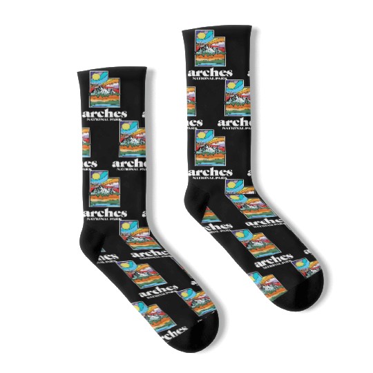 Arches National Park Utah Vintage Nature Outdoor Socks