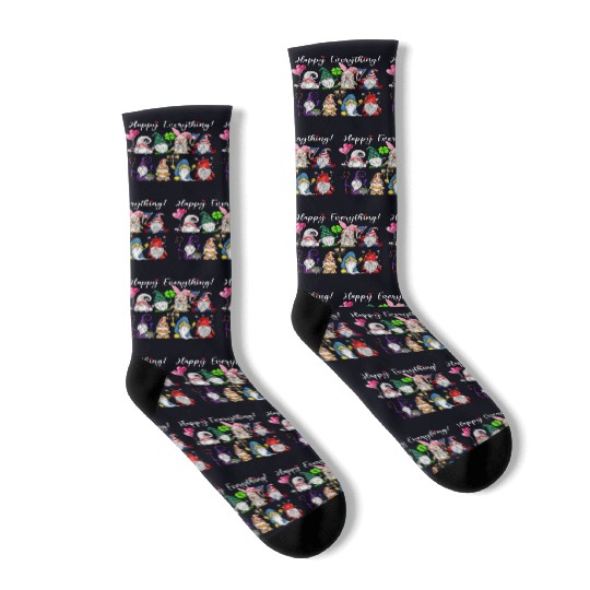 Happy Everything Gnomes Every Seasons All Year Socks