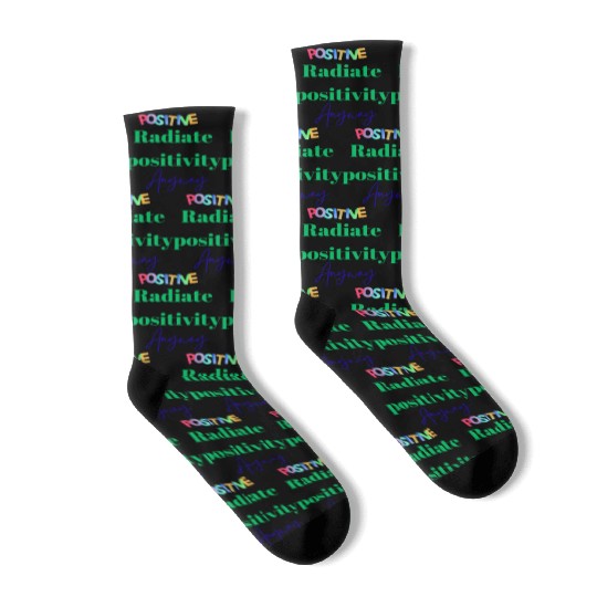 Vibrant Inspirational Typography Socks