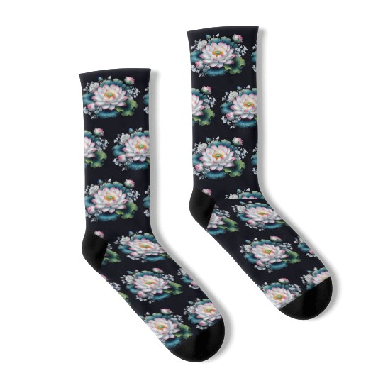Lotus and Flowers Blossom Socks