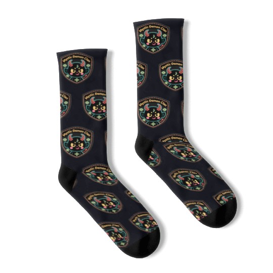 Mystic Demon Clan Embroidered Patch Socks
