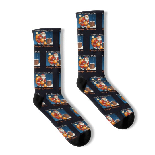 Crypto BITCOIN Santa Christmas Design Socks
