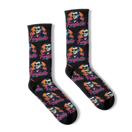 Fangtastic – Retro Vampire Neon Style Socks