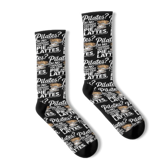 Pie and Latte Humor Design Socks