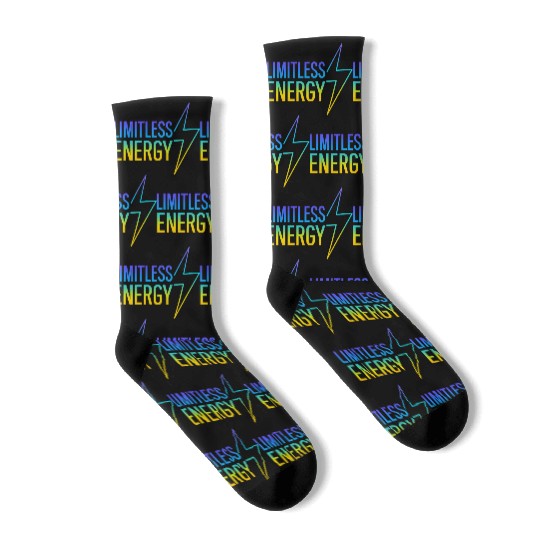 Limitless Energy Neon Typography Socks